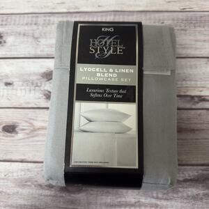 Hotel Style Lyocell & Linen Blend Pillowcases 2 King Mouse Grey